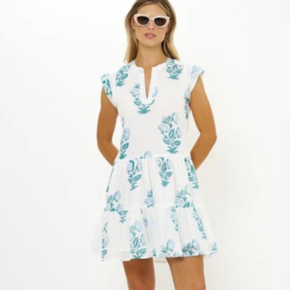 Oliphant Roll Sleeve Dress - Salvia Green dress Size Large